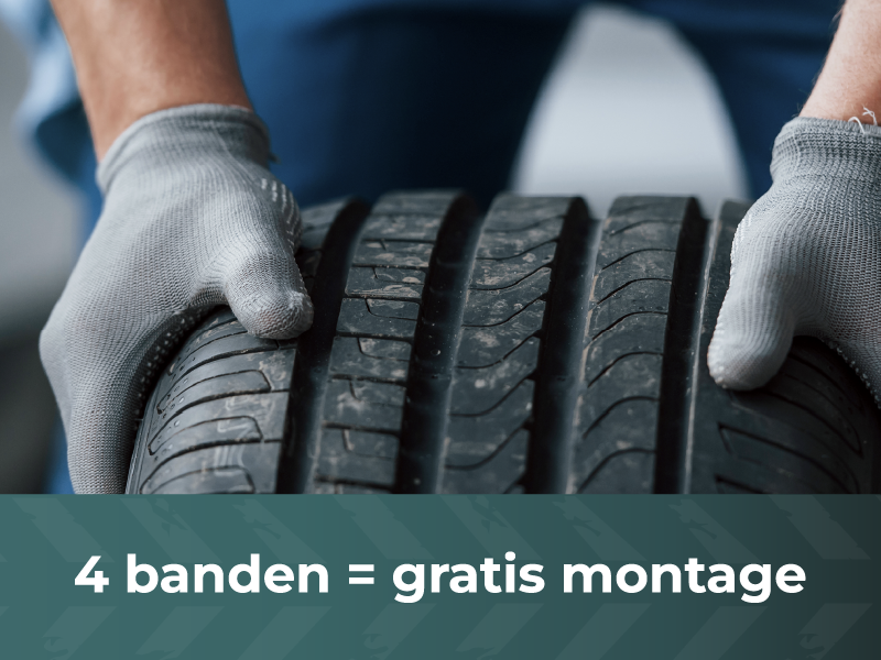 Tijdelijk: 4 nieuwe banden halen = gratis montage bij JVG Auto's in Enschede
